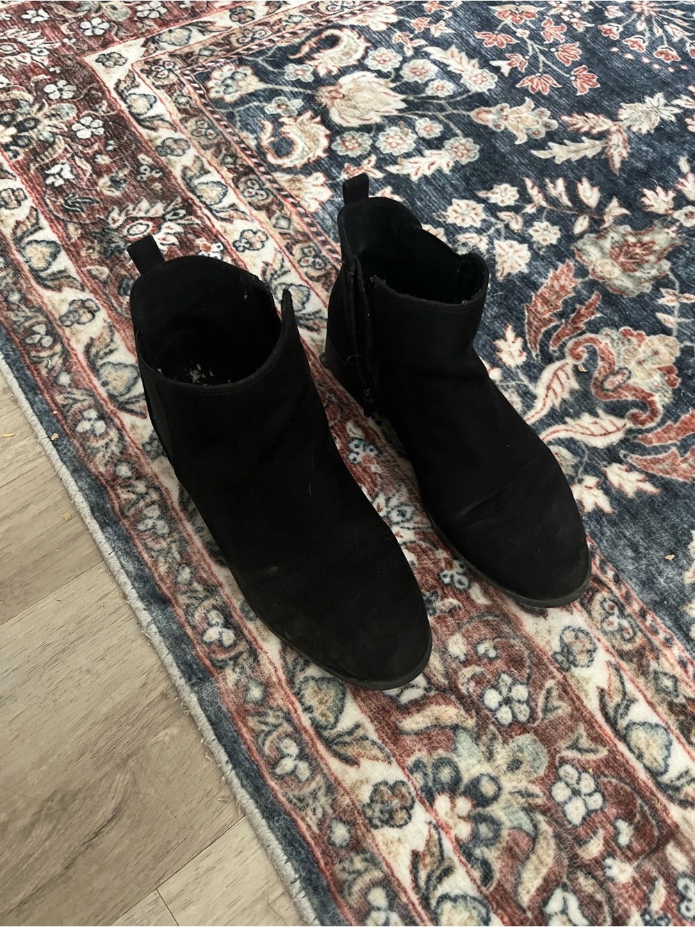 Woman's Black Suede Ankle Booties